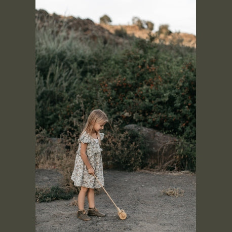 Medinė vėjapjovė su ratukais