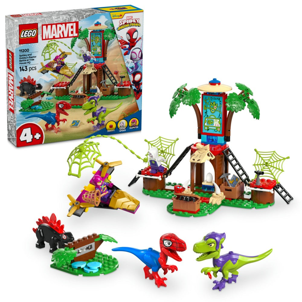 LEGO® | Marvel Spidey And His Amazing Friends Voriuko ir Gobio velociraptoriaus kova namelio medyje būstinėje 11200