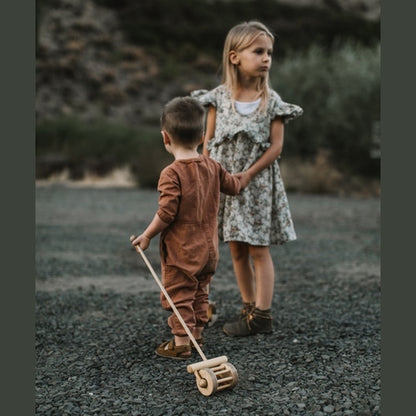 Medinė vėjapjovė su ratukais