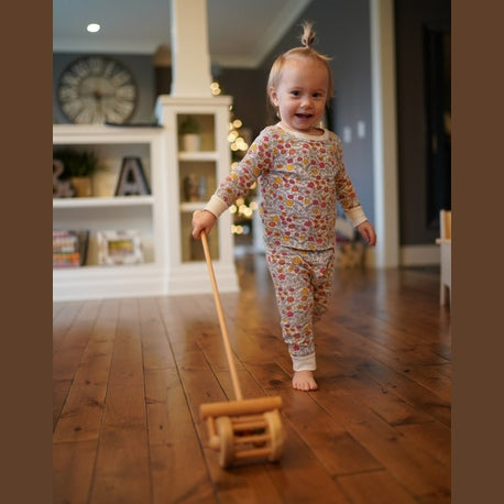 Medinė vėjapjovė su ratukais