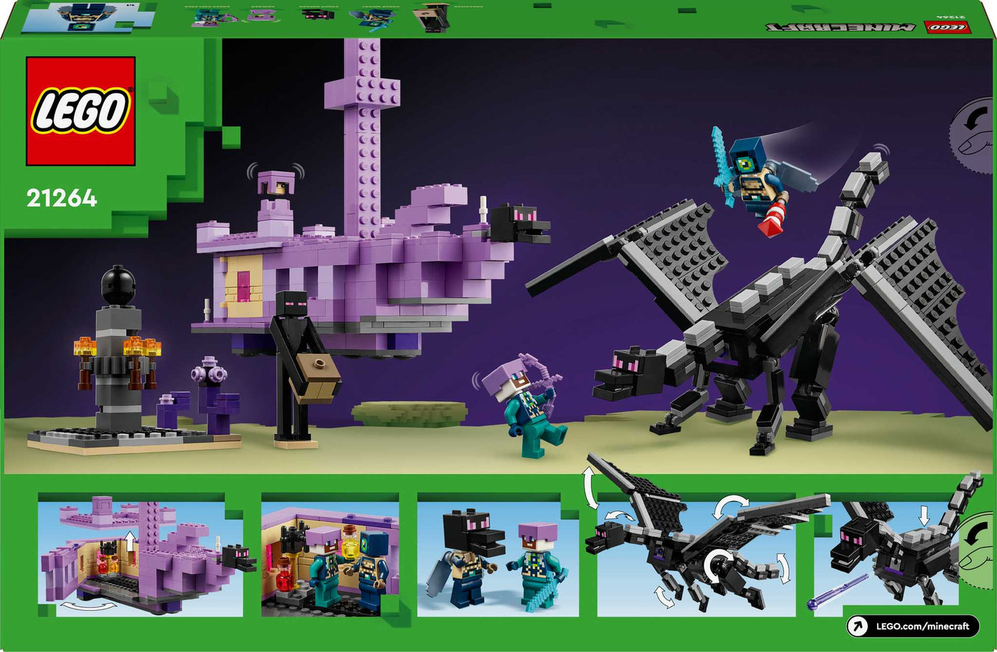 LEGO® Minecraft® I Enderio drakonas ir Pabaigos laivas 21264