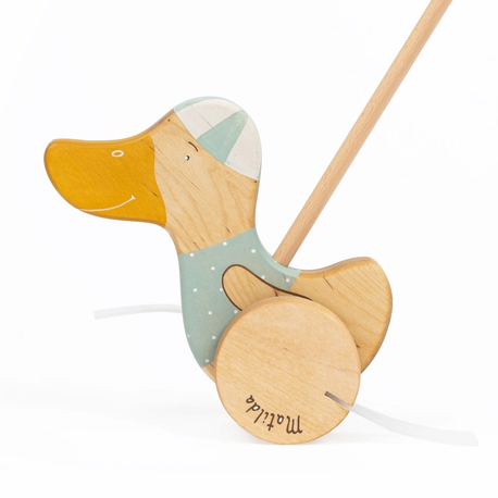 Stumiamas ančiukas su ratukais